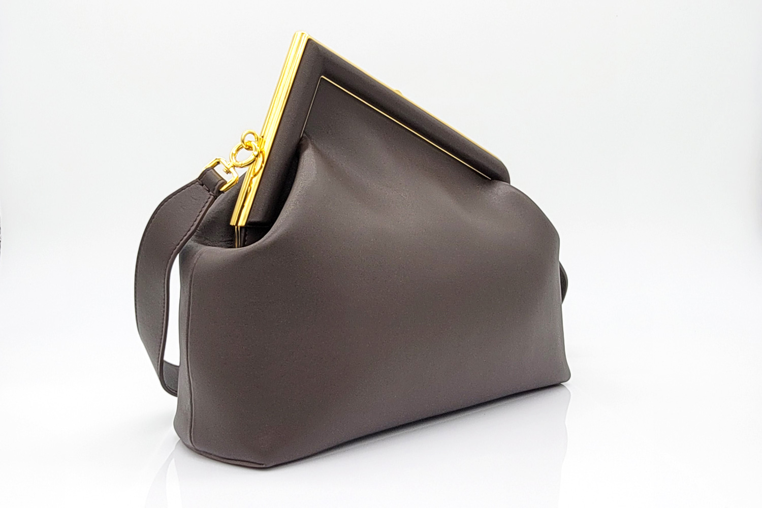 Lexzington - Home Of Prestigious Finds - Fendi First Medium Dark Brown Leather Bag