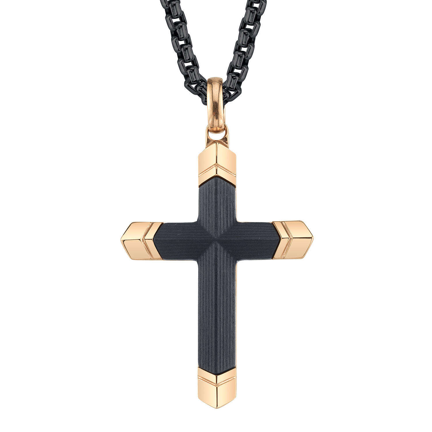 Lexzington - Home of Prestigious Finds - Carbon Fiber ion plated Stainless steel cross