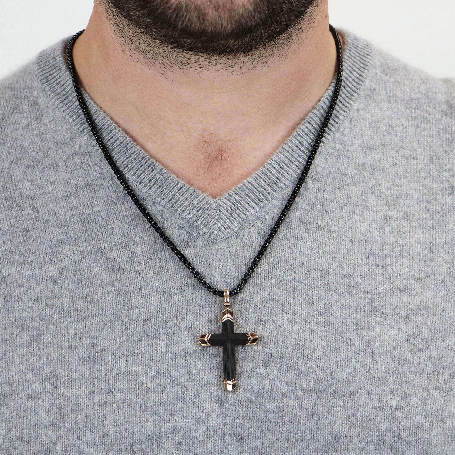 Lexzington - Home of Prestigious Finds - Carbon Fiber ion plated Stainless steel cross