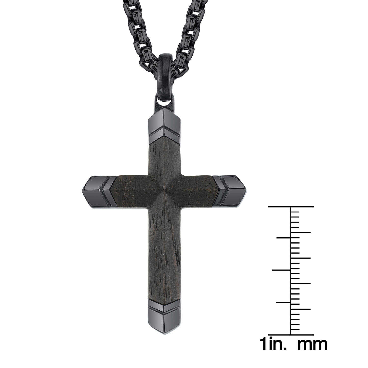 Lexzington - Home of Prestigious Finds - Ebony Wood and Stainless Steel cross