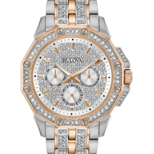 Lexzington - Home Of Prestigious Finds - Bulova Phantom Two Tone Stainless Steel And Crystal Accent Bracelet