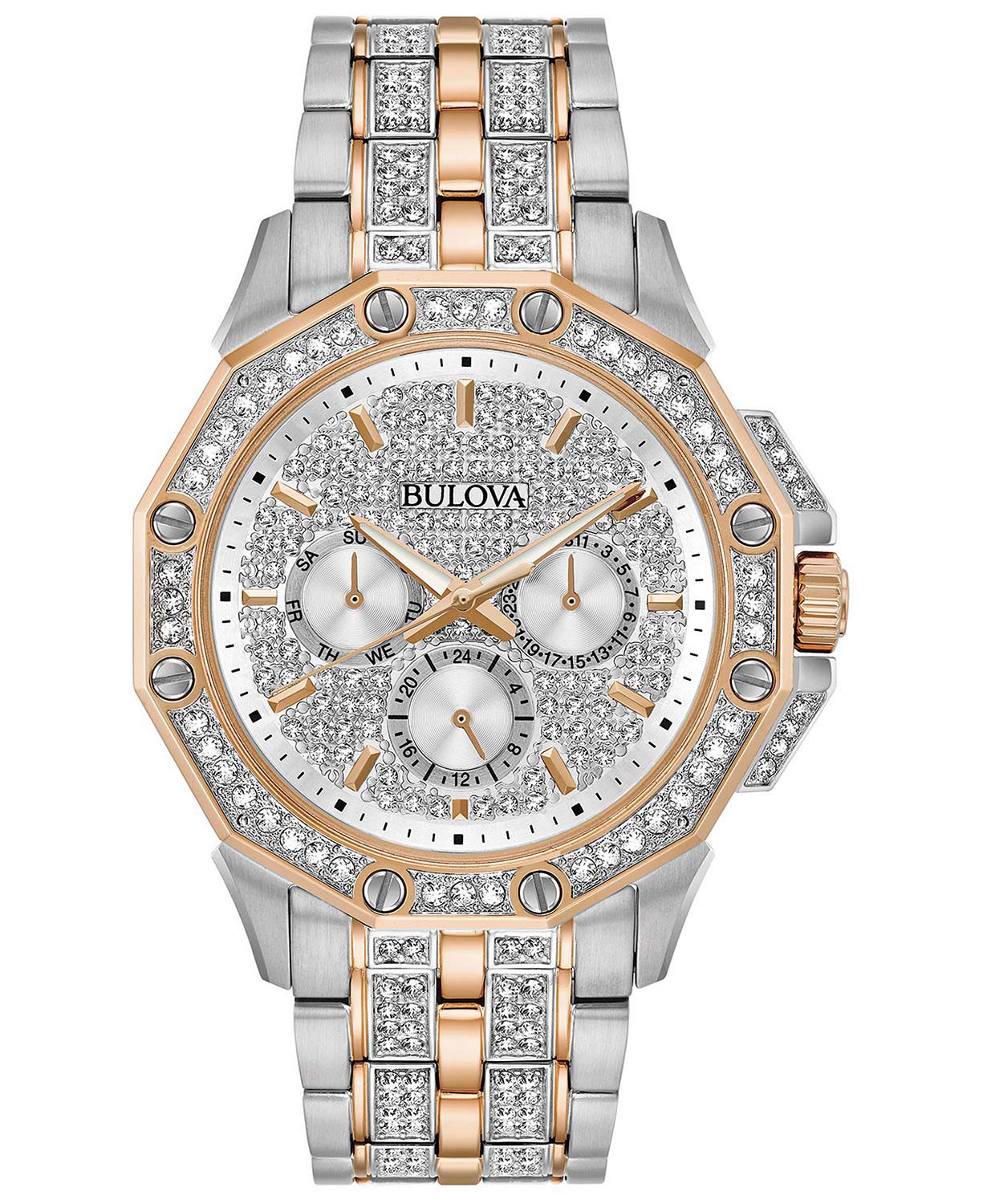 Lexzington - Home Of Prestigious Finds - Bulova Phantom Two Tone Stainless Steel And Crystal Accent Bracelet