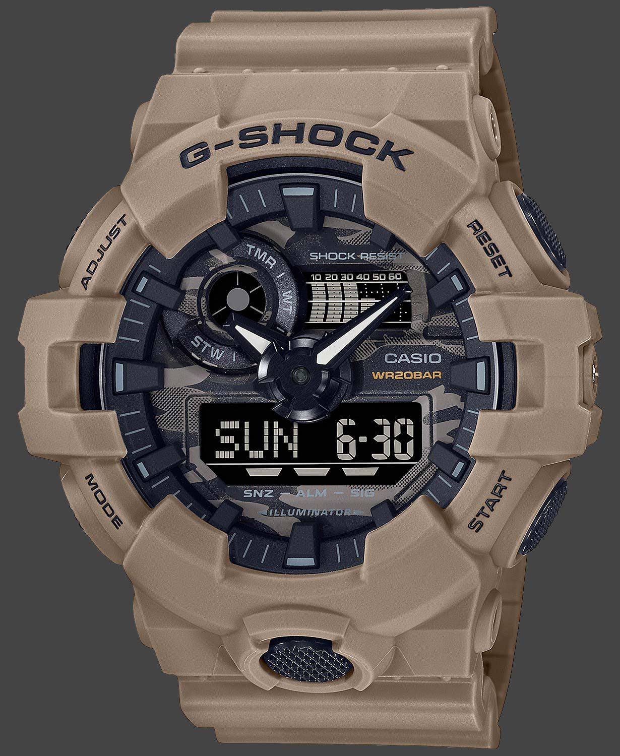 Lexzington - Home Of Prestigious Finds - G-Shock Analog and Digital Watch Khaki