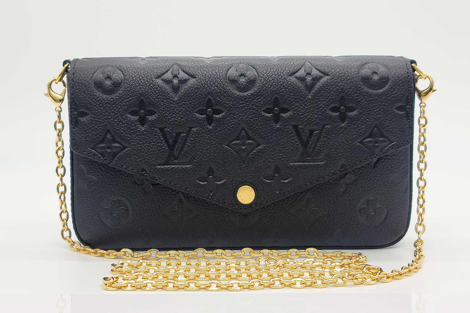 Louis Vuitton Felicie Pochette Black Monogram Empreinte Leather –  ＬＯＶＥＬＯＴＳＬＵＸＵＲＹ