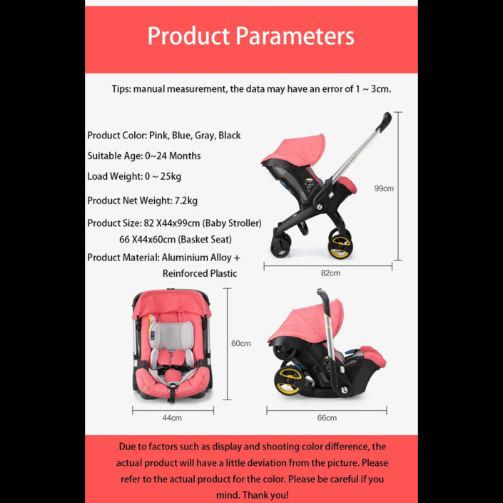 Lexzington Baby Car Seat and Stroller 3 in 1