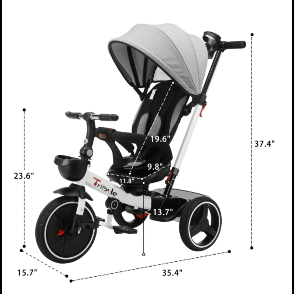 Lexzington Baby Stroller Tricycle Bike For Kids 1-5 Years 6 Functions